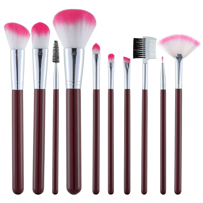 10 top quality makeup brushes for hair wood handle beginners apply makeup set