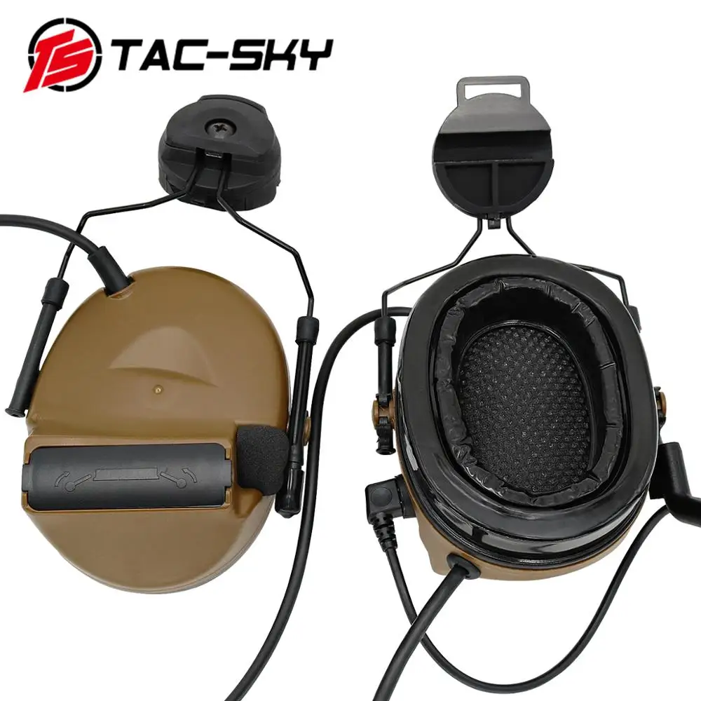 TAC-SKY COMTAC II วงเล็บหมวกกันน็อคซิลิโคน Earmuffs การล่าสัตว์กลางแจ้งกีฬาลดเสียงรบกวนรถกระบะทหารชุดหูฟังยุทธวิธี c2CB