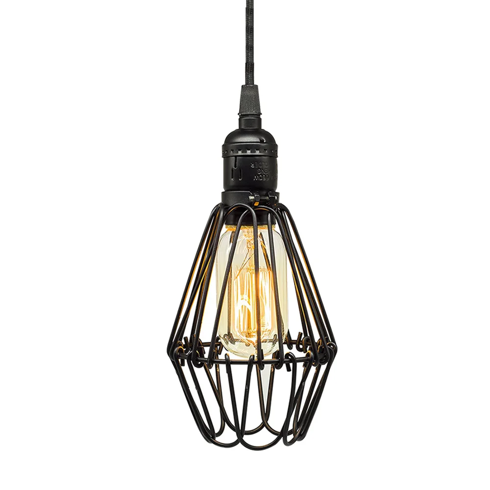 Metal Chandelier Retro E27 Edison Ceiling Light Black Lampshade for Kitchen Restaurant Cafe Restaurant (without light bulb)