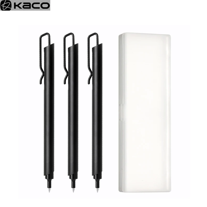 Kaco Metal Sign Pen with Refill for Xiaomi Gel Pens 0.5MM Black Blue Ink Business Office School Stationery Supplies