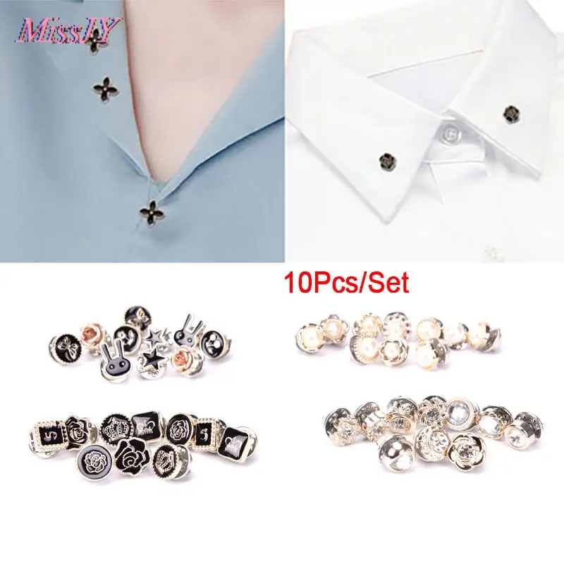 10 Stks/set Mini Leuke Pins Knop Bloem Parel Strass Broche Set Vrouwen Pak Trui Revers Pin Broches Kraag Badge Sieraden