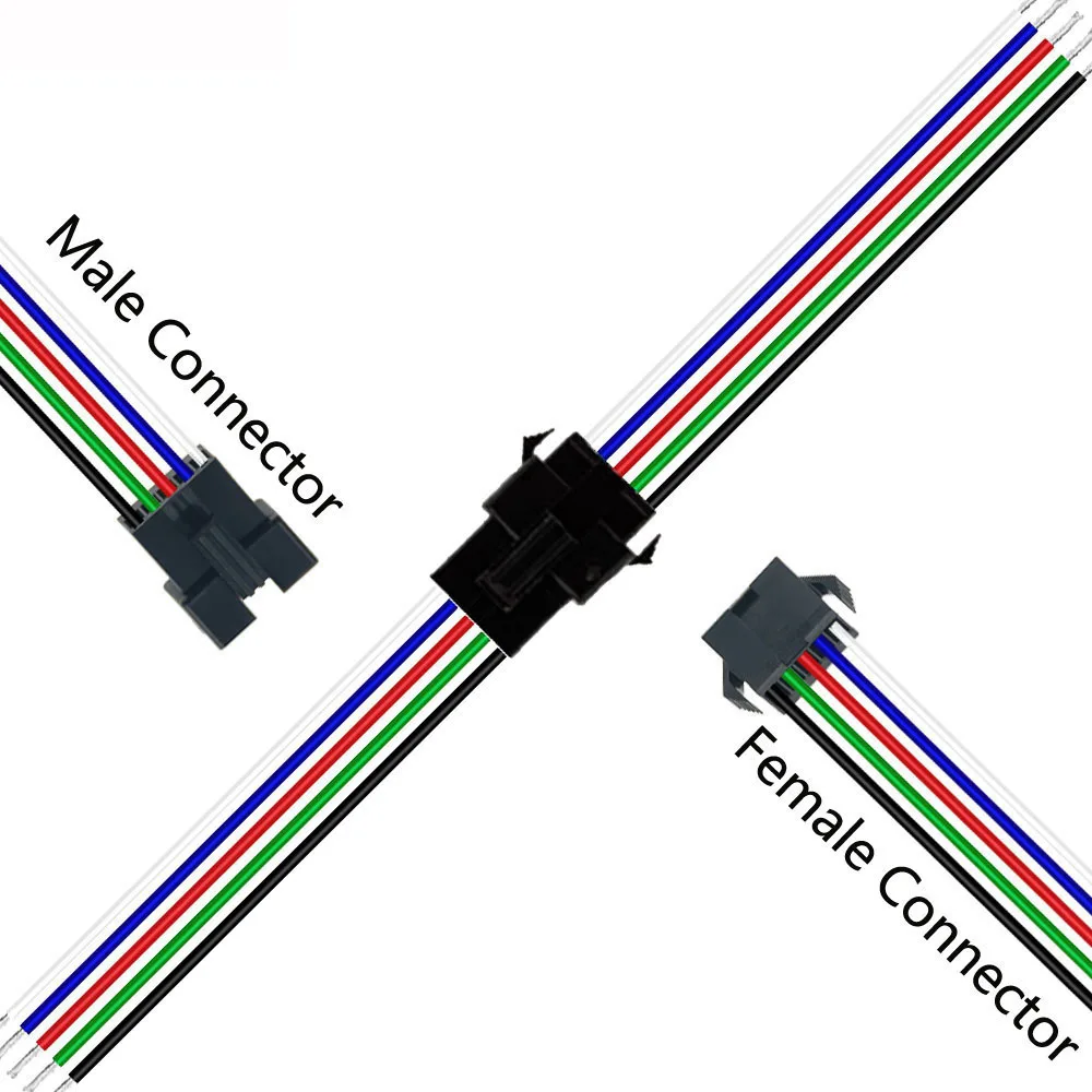 1-50Pairs JST LED Connector Male And Female  2pin/3pin/4pin/5pin ForWS2811/WS2812B/SK6812/WS2813/WS2815 Led Strip Light