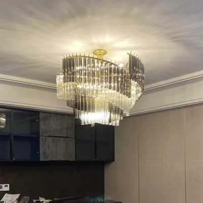 LED Dimmable Silver Gold Crystal Designer