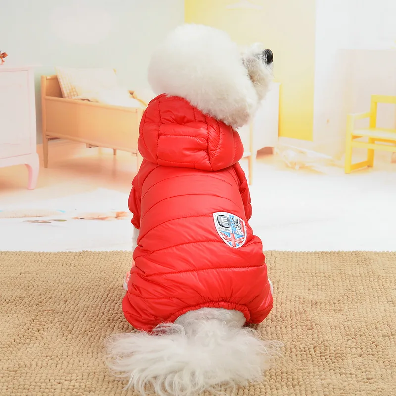 Winter Jumpsuit for Dogs Four Legs Warm Pet Dog Clothes for Small Dogs Thick Inside Overalls for Chihuahua Bulldog XS-XL