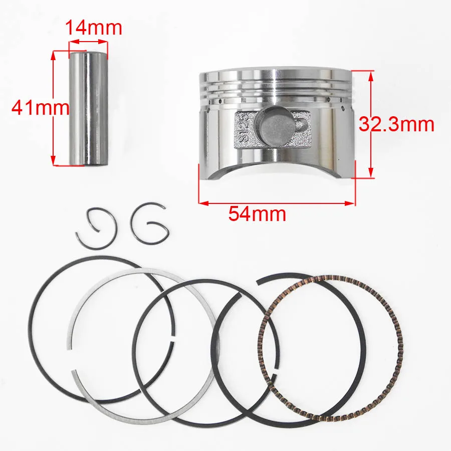 125cc 54mm Piston Kit Set Assembly for 125cc SSR Baja Roketa Apollo Honda Coolster ATV Dirt Bike Motorcycle Horizontal Engine