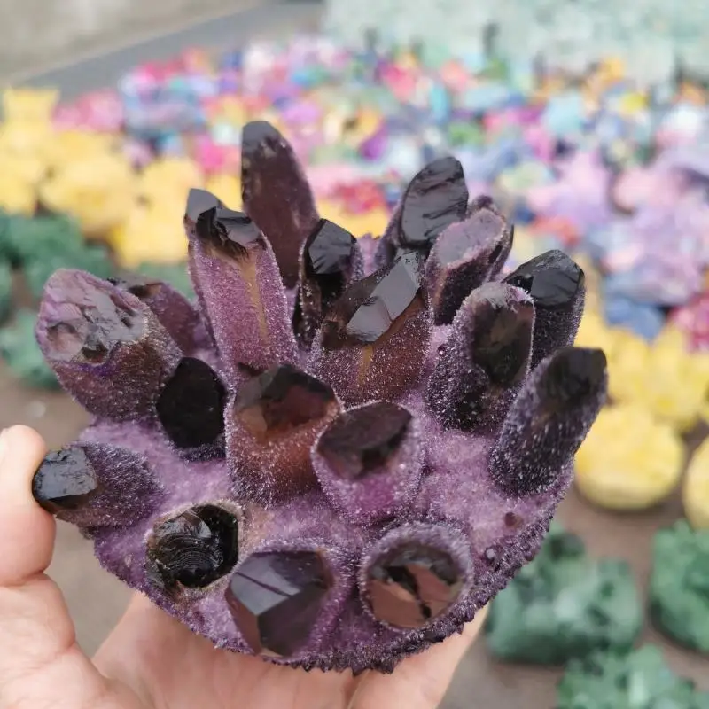 360g Purple Ghost Phantom Quartz Crystal Cluster Healing Specimen