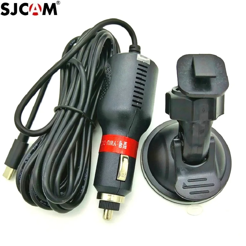 SJCAM A10 A20 cargador de coche Original soporte de ventosa cuerpo tipo C Cable para sjcam A10 Cámara de Acción A10 accesorios de coche