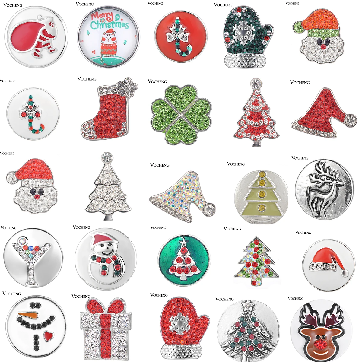 Halloween Christmas Gifts Ginger Snap18mm Jewelry Santa Claus Pumpkin Buttons for DIY Interchangeable Snap Bracelet&Necklaces