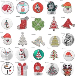Christmas Tree Halloween Gifts Ginger Snap18mm Jewelry Santa Claus Buttons for DIY Interchangeable Snap Bracelet&Necklaces