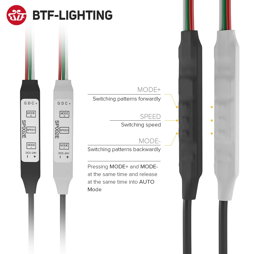 Mini WS2812B WS2811 Controller for Pixel LED Strip Light USB 3 4 Key WS2812 LED Light Strip SP621E Music Bluetooth APP DC5V-24V