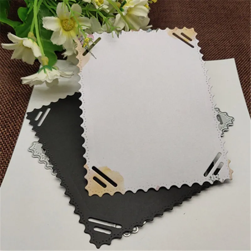Ramki na zdjęcia znaczki metalowe wykrojniki szablony Scrapbooking dekoracyjne wytłaczanie Folder karta papierowa ze stali węglowej DIY Die Cuts