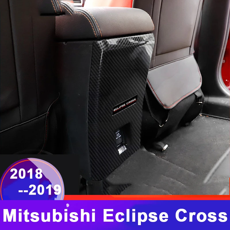 ABS Car Rear Armrest Box Panel Cover Trim Children Anti Kick Protective Case For Mitsubishi Eclipse Cross 2018 2019 Accessories