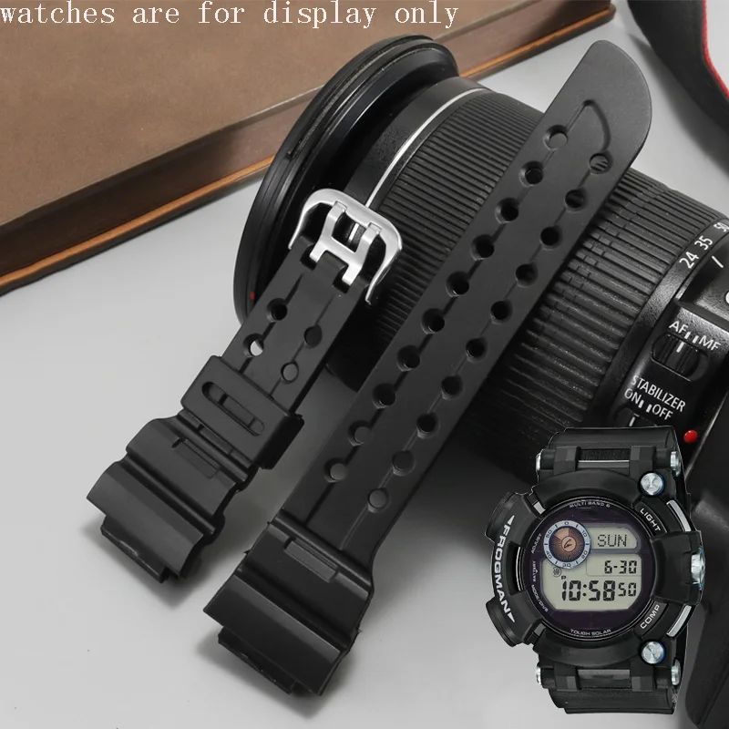 

CICIDD Silicone Watchstrap Replacement Belt For C-asio GWF D1000 Series Black Convex interface Rubber Watch Chain