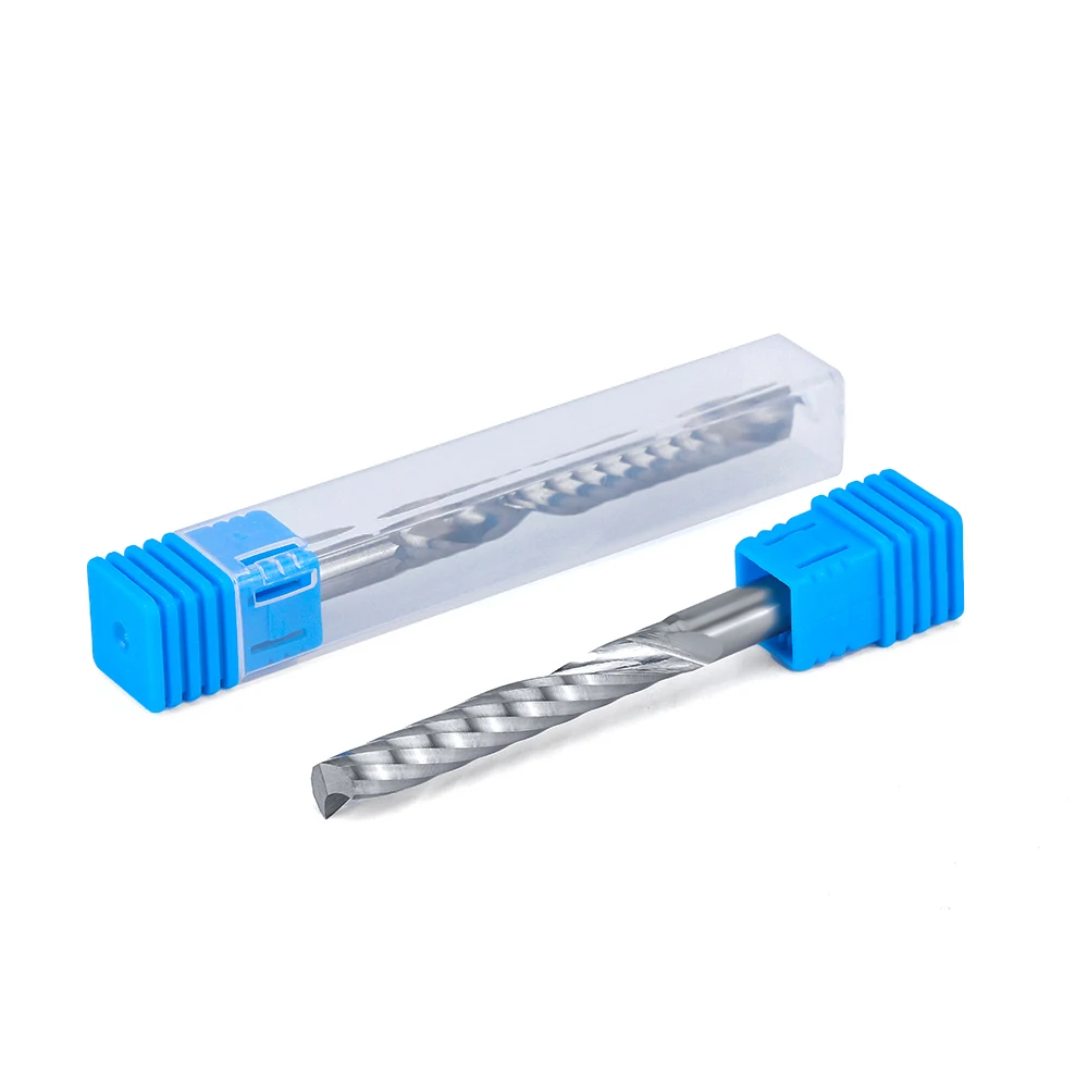 Vsharp-Espiral CNC Fresa, Gravura De Carboneto De Tungstênio, Ferramentas De Moinho De Fim, Bits Router para Madeira, PVC, 1 Flauta, 6mm, 8mm