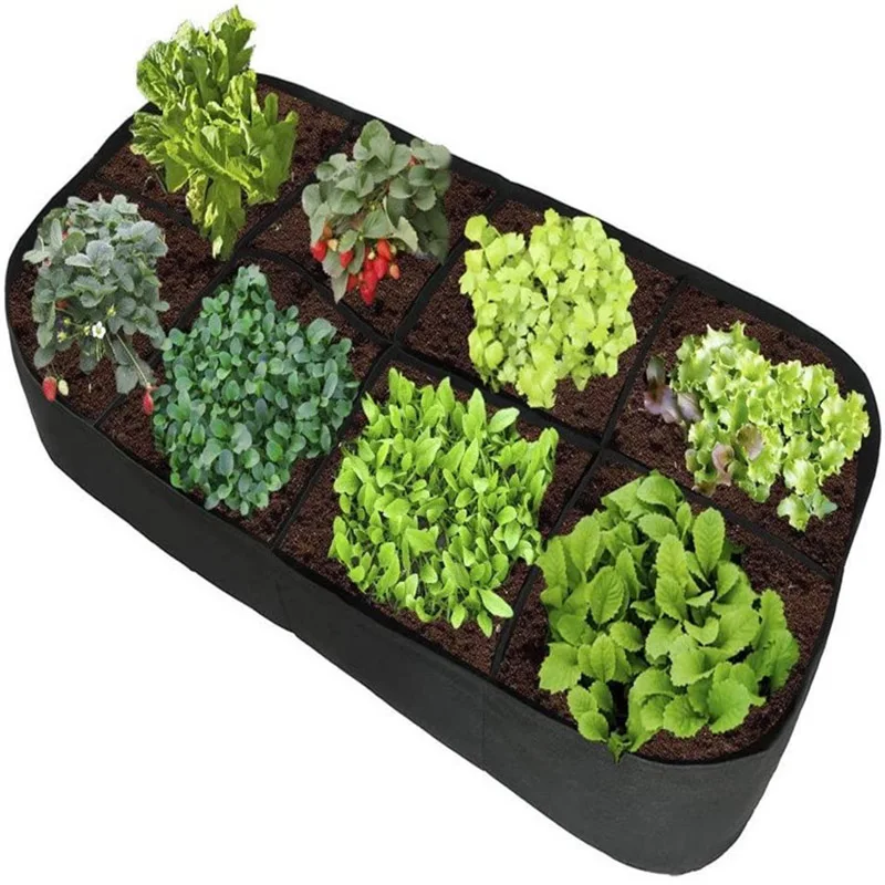 

Garden Bed 8 Pockets Planting Container Grow Bags Breathable Felt Fabric Planter Bag for Plants Flower Nursery Cultivation Bag