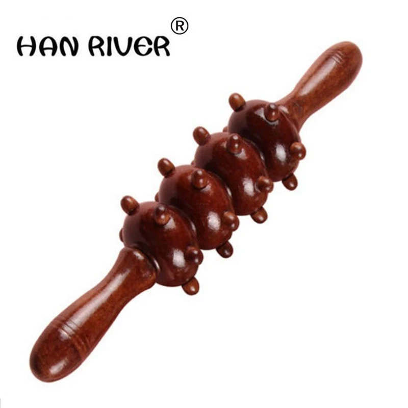 

HANRIVER Meridian yoga rod body massager belly back neck waist leg massage stick wooden roller massage hammer "