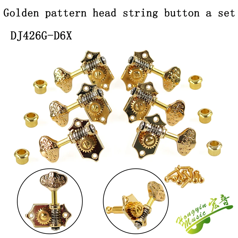 

Taiwan made Guitar String Tuning Pegs Tuners Machine Heads classics open type golden retro 3L 3R