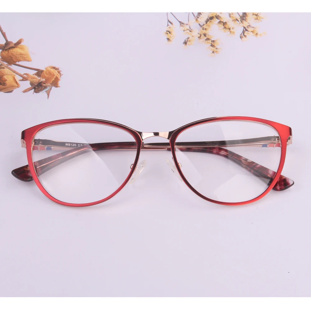 

2023 new fashion Cat Eye glasses Women glasses butterfly shape Myopia decoration on temples red purple for travel oculos de grau