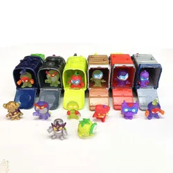 Random 1pcs Rubber SuperZings Doll+1pcs Truck Model for Kids Diy Super Zings Collection Dolls Toys