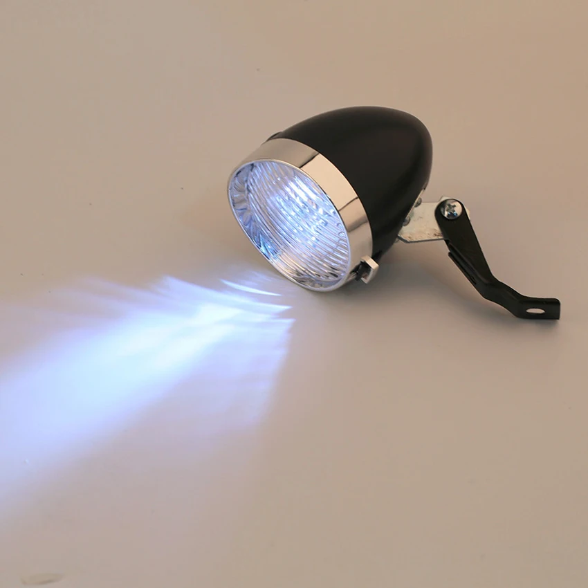 Luce di guida LED Vintage faro bici bicicletta Retro faro anteriore lampada luci bicicletta nero bianco luce di avvertimento notturna