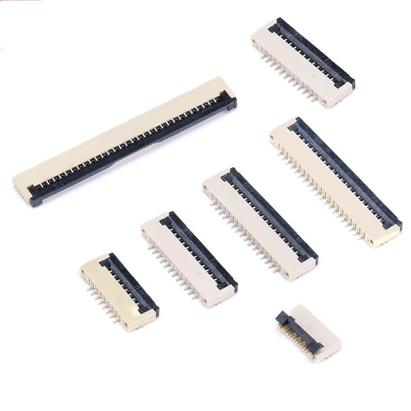 10pcs 1mm Pitch Under Clamshell Socket FPC FFC Flat Cable Connector 4P 5P 6P 8P 10P 12P 14P 16P 20P 22P 24P 30P 34P