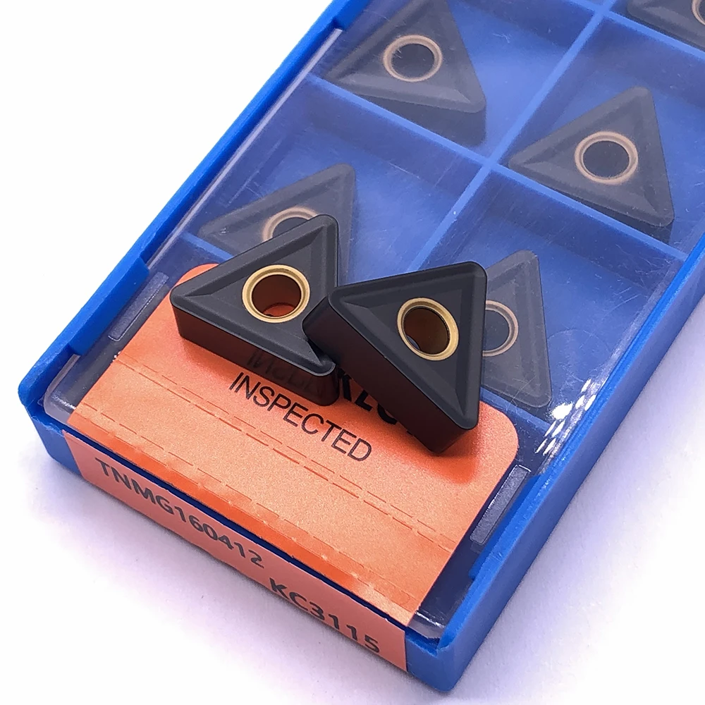 RCKLCY-insertos de carburo de Metal duro, alta calidad TNMG160412 MG KC3115, herramienta de torno CNC, soporte de torneado TNMG160412, hierro fundido, 10 Uds.
