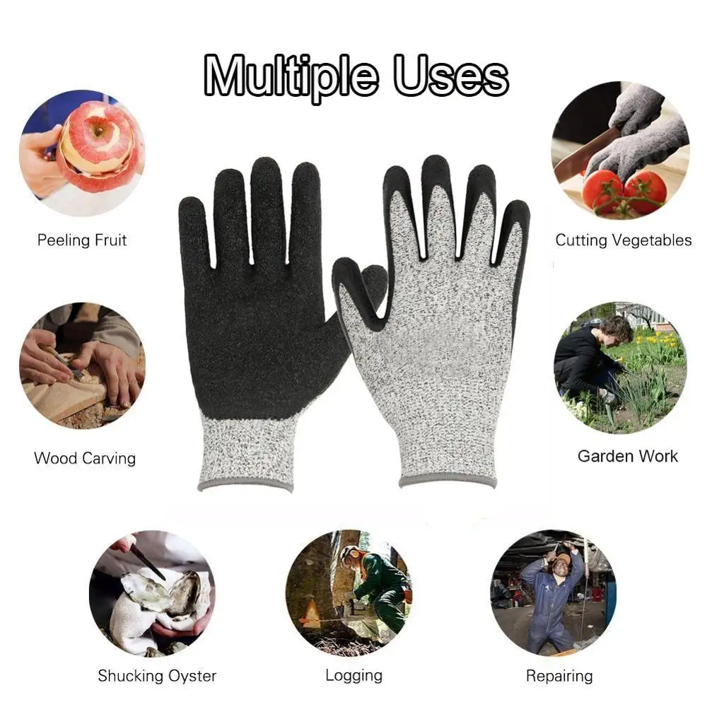 Guantes de seguridad a prueba de Cortes, manoplas de Metal, alambre resistente a puñaladas, corte de carnicero, cocina, pescado, jardinería, Nivel 5