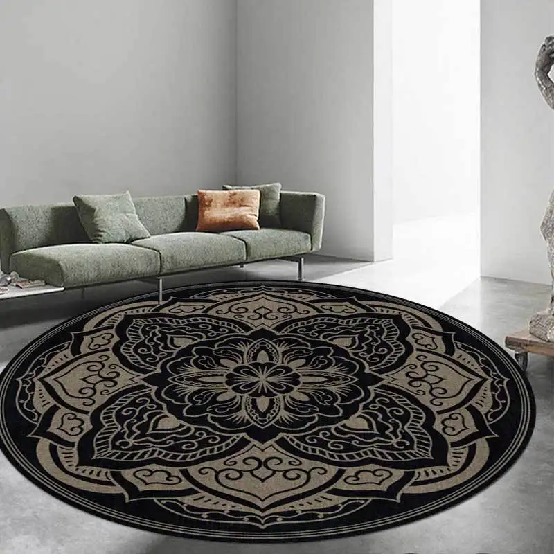 

Home Round Carpets For Living Room Bedroom Area Rug Modern Black White Geometry Rectangle Bedside Rug Kitchen Non-slip Floor Mat