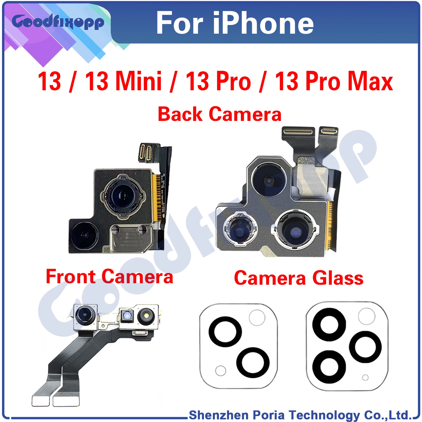 

For iPhone 13 Pro Max / 13 Mini Back Camera Glass Lens Rear Big Camera Front Small Camera Modules For iPhone 13Pro Max 13mini