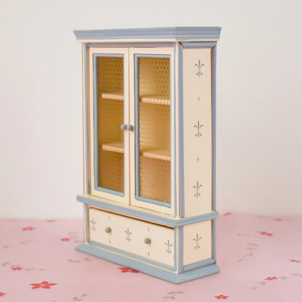 1/12 miniatura sem pintura armário estante móveis para dollshouse crianças brinquedos diy