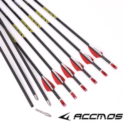 6/12pcs Pure Carbon Arrows spine 250 300  350 400 500 600 700 800 900 1000 ID 4.2mm 31 inches Archery Hunting Shooting