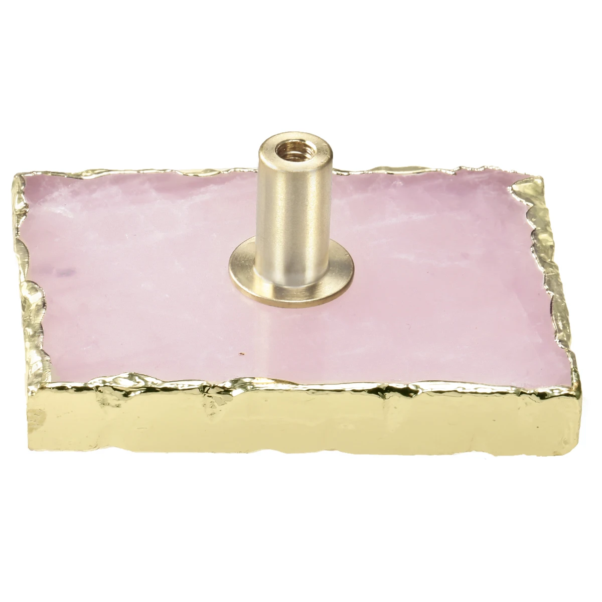 

Rectangle Rose Quartz Drawer Cabinet Pulls Knobs Dresser Cupboard Door Brass Handle Wall Hanging Hooks Furniture Decor