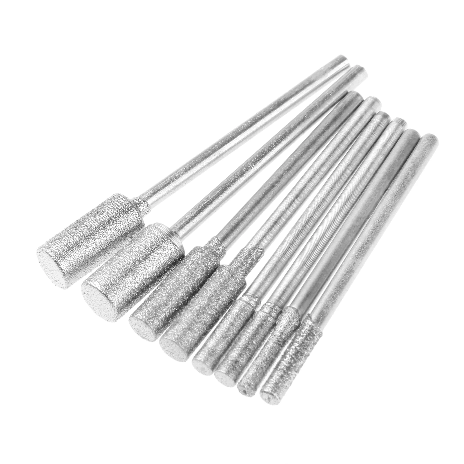 

8pcs/set Diamond Mounted Point Cutting Grinding Head Bit 2.35mm Shank Jade Stone Carving Polish Dremel Rotary Tool 2.5/3/4/6mm