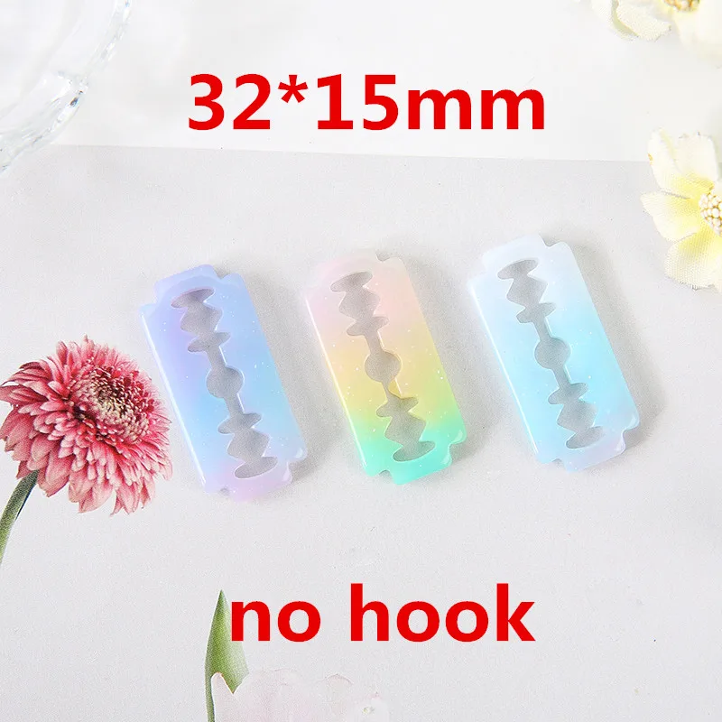 10Pcs Resin Razor Charms  Glitter Jelly Color Blade Crafts Jewelry Findings and Components for Necklace Earring  Keychain Diy