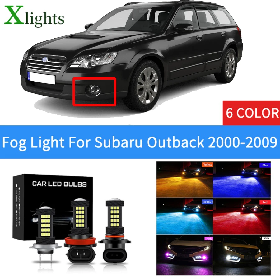 

Xlights передние светодиодные противотуманные фары для Subaru Outback 2000 2001 2002 2003 2004 2005 2006 2007 2008 2009 противотуманные фары автомобильная лампа ледяная лампа Bule красный белый желтый розовый 12 В 24 В