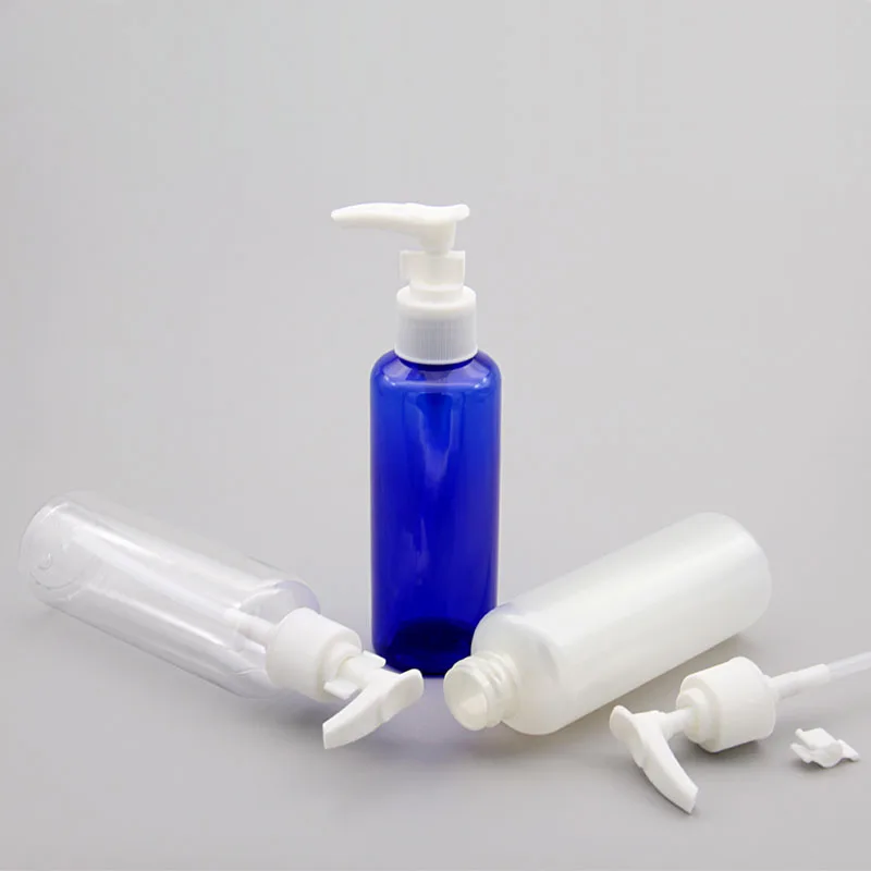 150ML 36pcs/Lot Blue Transparent Peal White PET Pump Bottle For Liquid Cosmetic Plastic Empty Lotion Cream Bottle Container