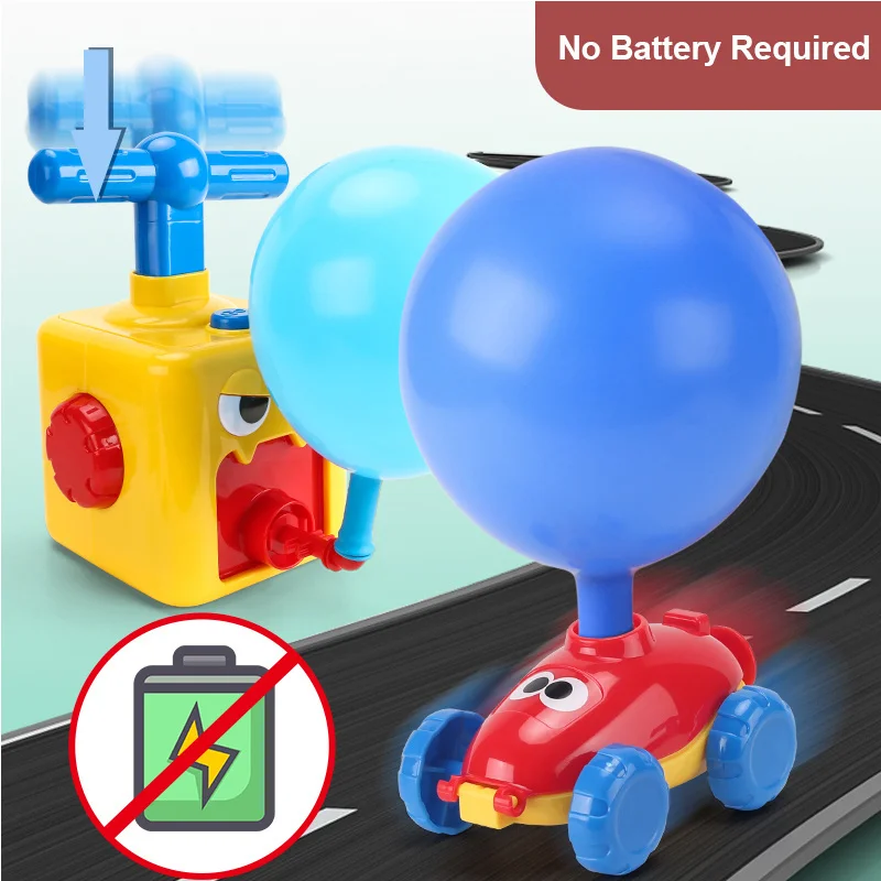 2PCS Education Science Experiment Toy Inertial Power Balloon Car Toy Puzzle Fun Inertial Power Car Balloon for Children Gift