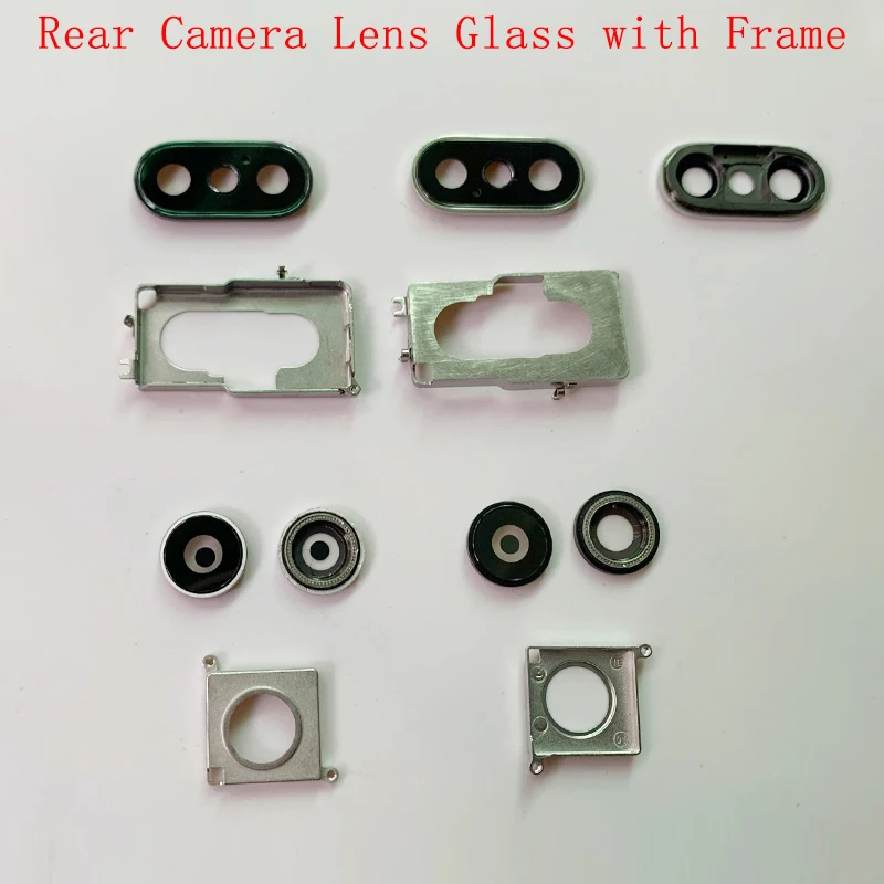 Rear Back Camera Lens Glass with Frame Holder Rear Housing Cover For iPhone X XS XR XS Max Replacement Parts