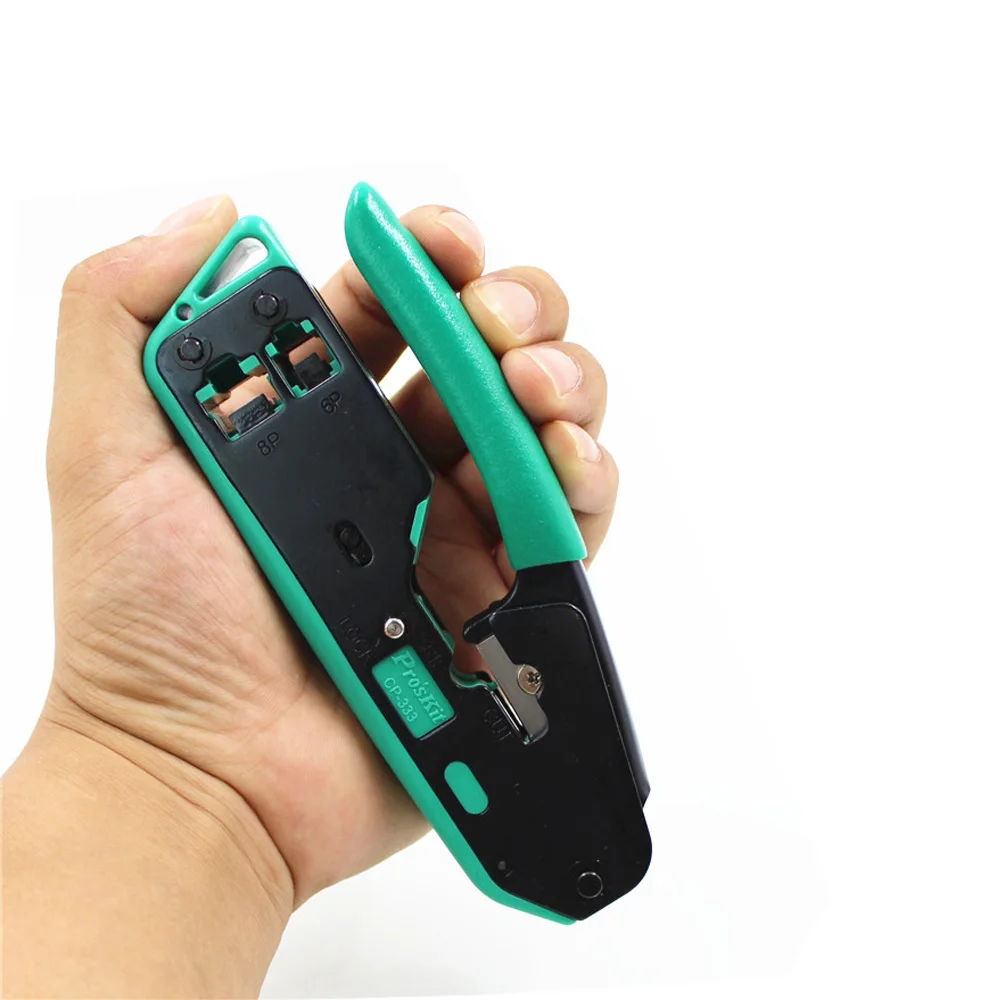 100% Original Pro'sKit CP-333 Crimping Network Tongs 6P/8P Handheld Portable Cable Wire Stripper Crimping Pliers