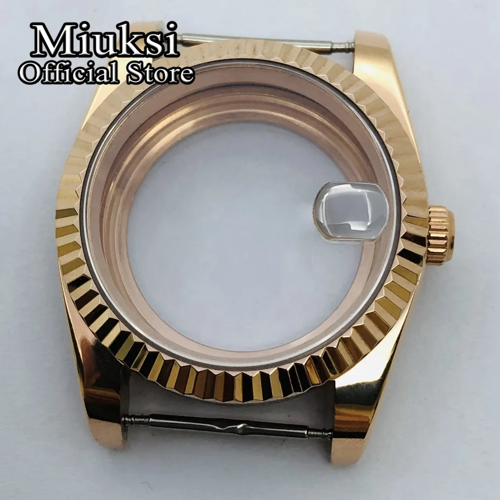 Miuksi 36mm/40mm rose gold case sapphire glass fit NH35 NH36 ETA2824 2836 PT5000 Miyota8215 821A Mingzhu DG2813 3804 movement