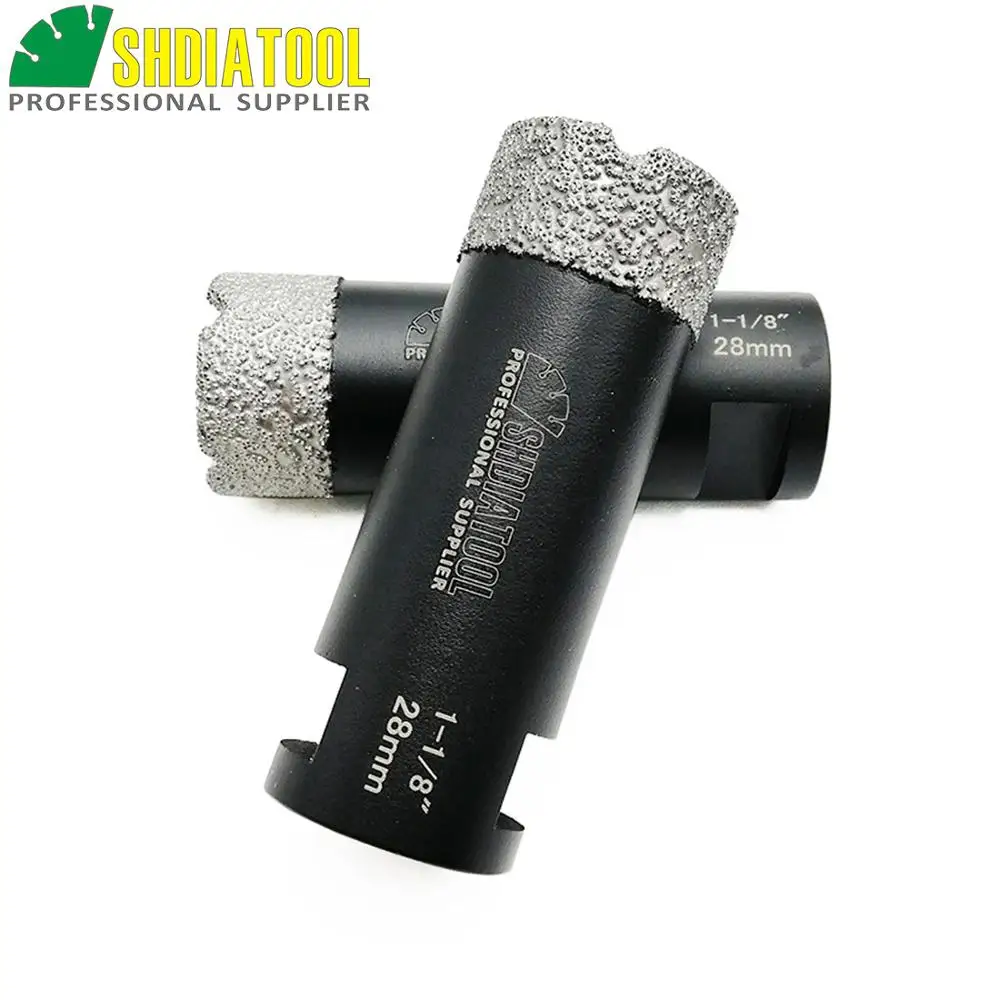 Shdiatool 1pc 1-1/8 "真空ろうダイヤモンドドライ掘削ビットと 5/8-11 スレッドの直径 28 ミリメートル磁器タイル御影石大理石ホールソー