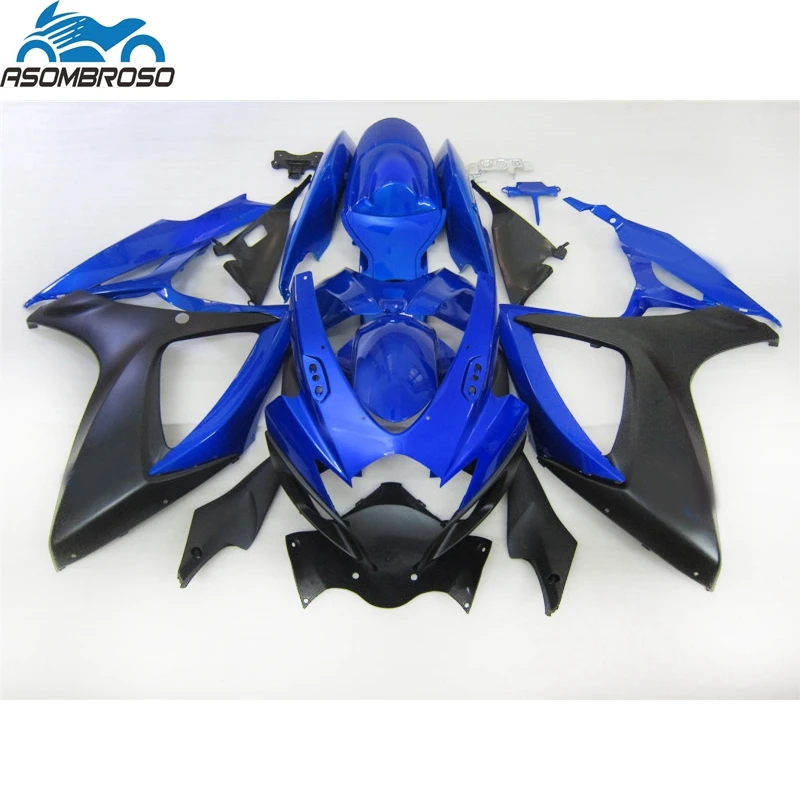 

Bodywork Fairing kit Injection Molding for SUZUKI K6 K7 GSXR 600 750 2006 2007 black blue gsxr600 fairings LD39