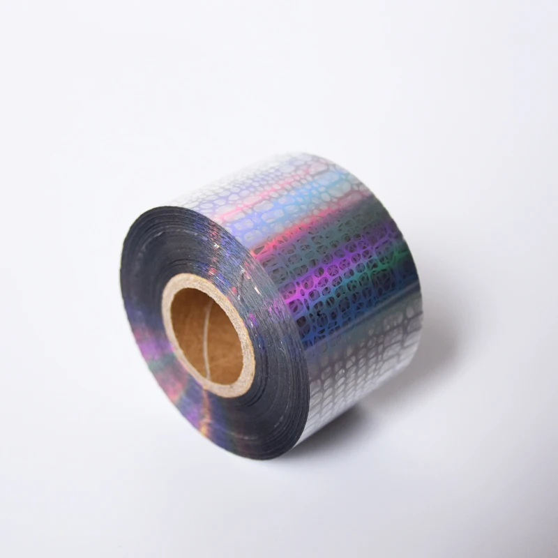 100m Laser Serpentine Mesh Design Nail Foil Holographic Snake Skin Transfer Foils Sticker Grid Crack Effect Hot Stamping Foil