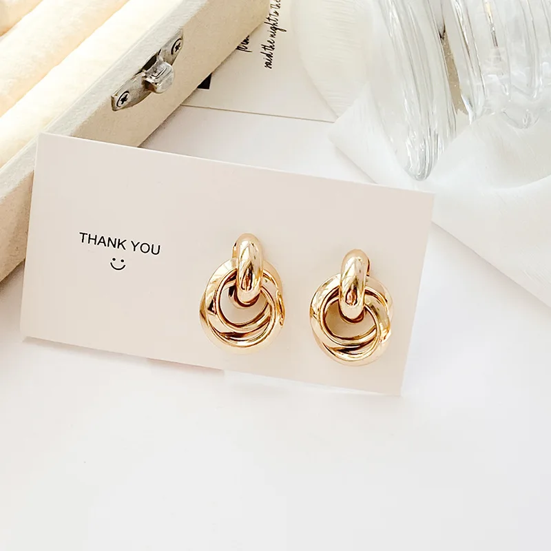 Metal Cross Circle Earrings No Hole Ear Clips Shiny Round Clip Earring Without Piercing Minimalist Earrings Jewelry Ce568