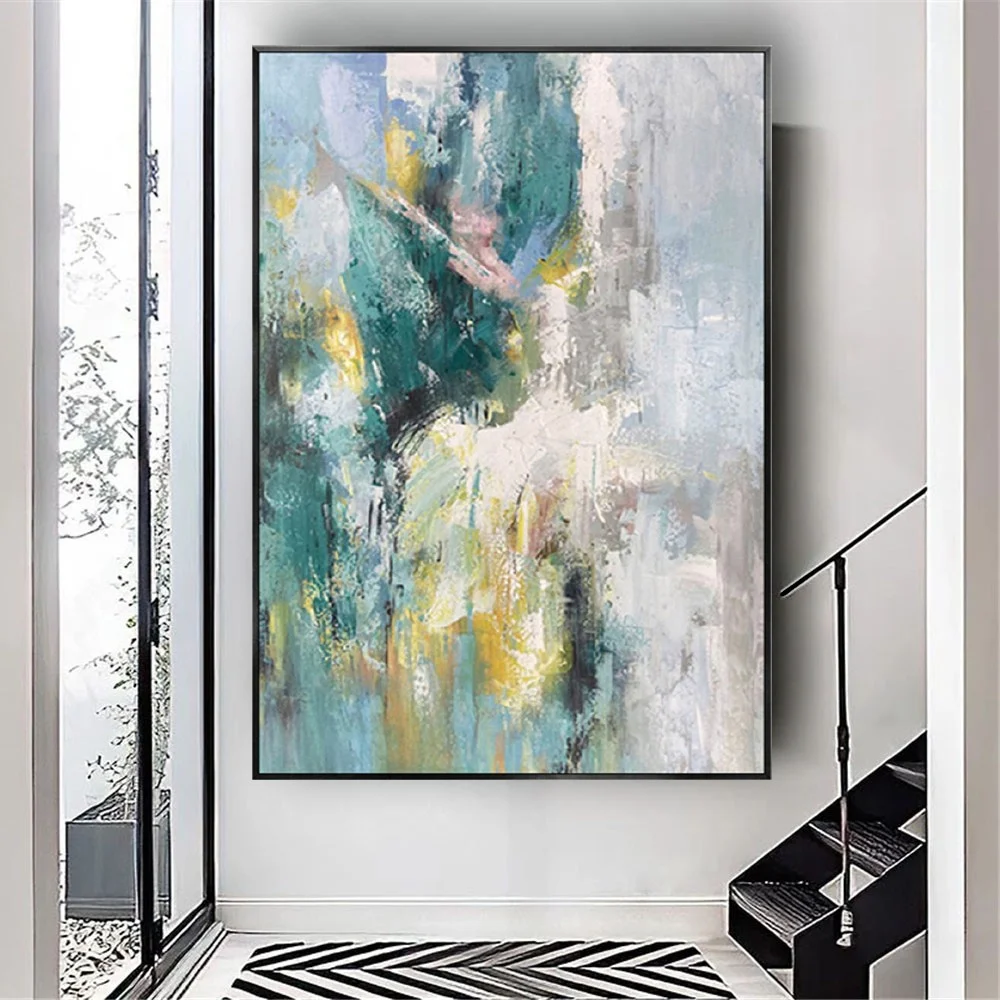 

Large Abstract Hand-Painted Dancer Oil Painting Figure Portrait Nordic Style Ballet Girl Wall Art On Canvas For Room Decor Mural