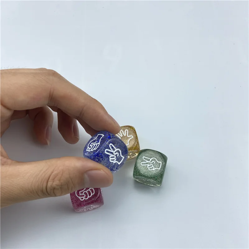 4Pcs Funny Dice Board Games Toy Creative Finger-guessing Game Dice Rock Paper Scissors Game Scissors Stone Family Party Supplies