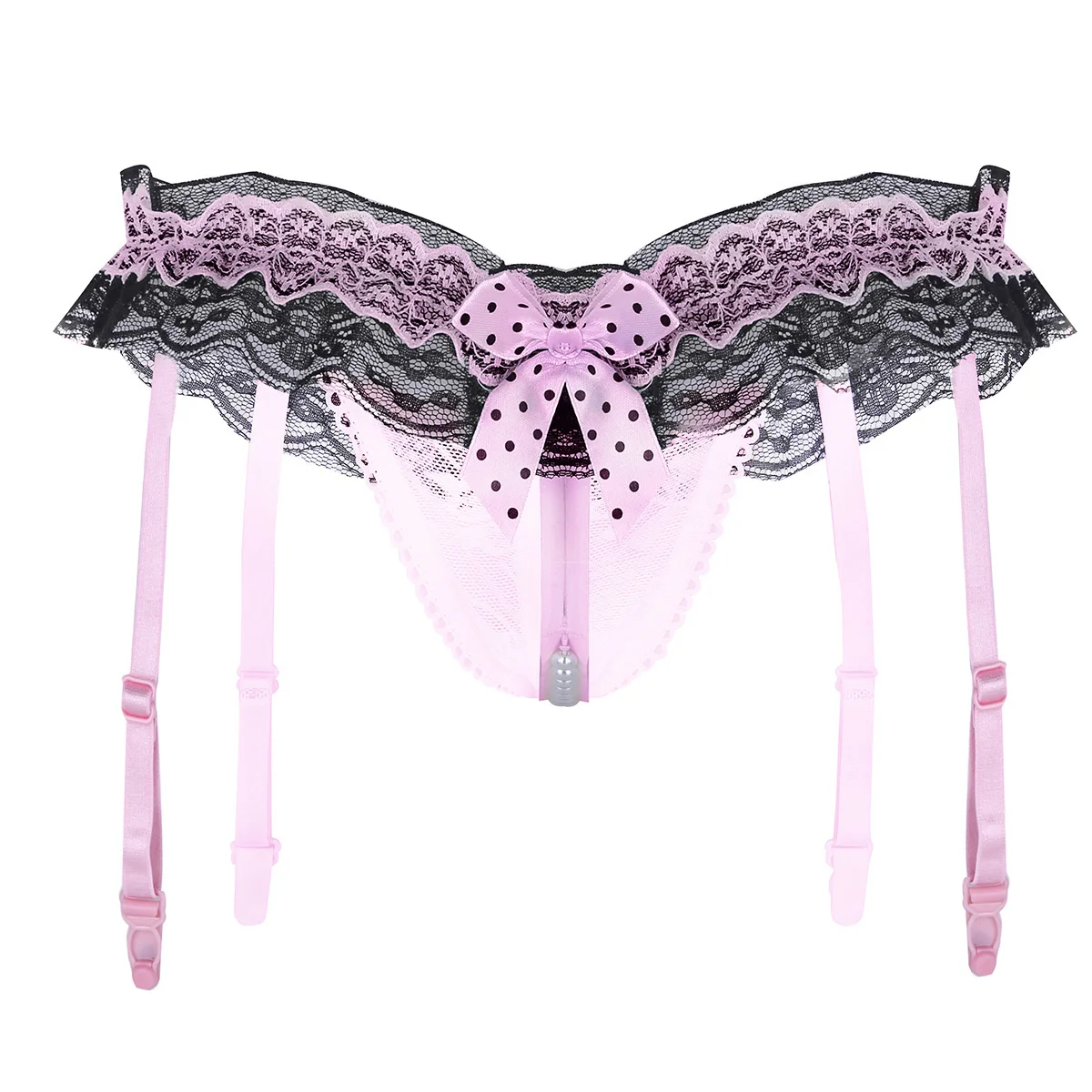 Volant di Pizzo Bowknot A Vita Bassa Con Apertura Sul Cavallo G-String Biancheria Intima con Reggicalze Crotchless Erotico Mutandine E Boxer Hot Sexy Lingerie per Le Donne