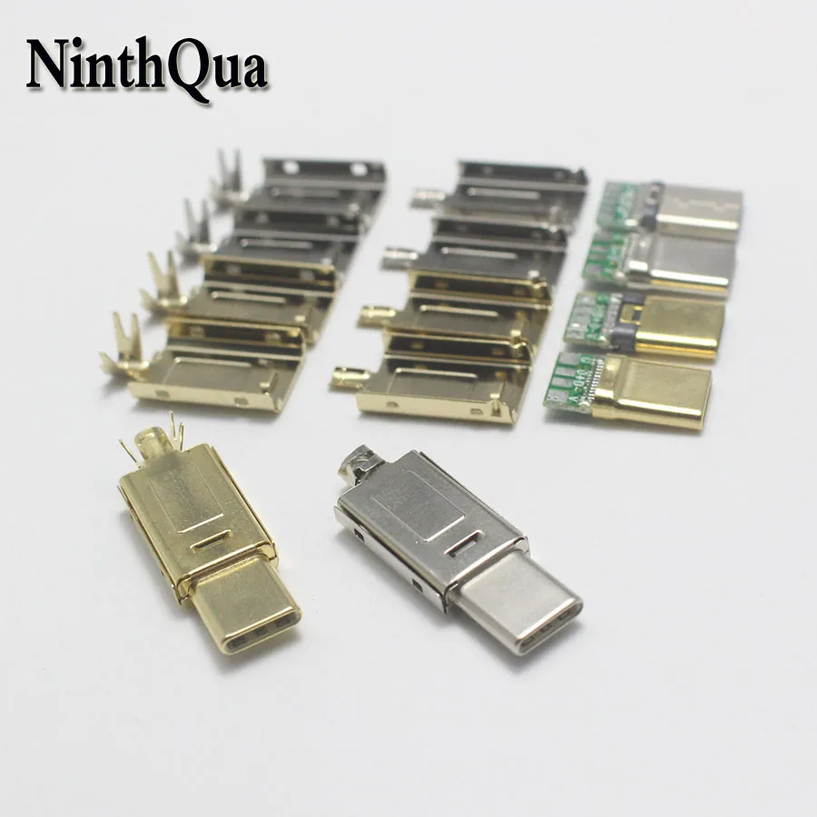 20sets TYPE-C USB Plug Male connector Mic Data OTG line interface DIY data Wire accessories for Xiaomi Huawei oneplus phone