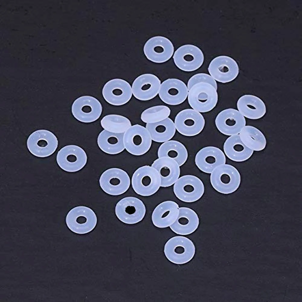 100Pcs/lot 6mm*2mm Stop Beads Inserts Silicone Rubber Donut Spacers Compatible for Use Alone or with Clip Lock Spacer Charm