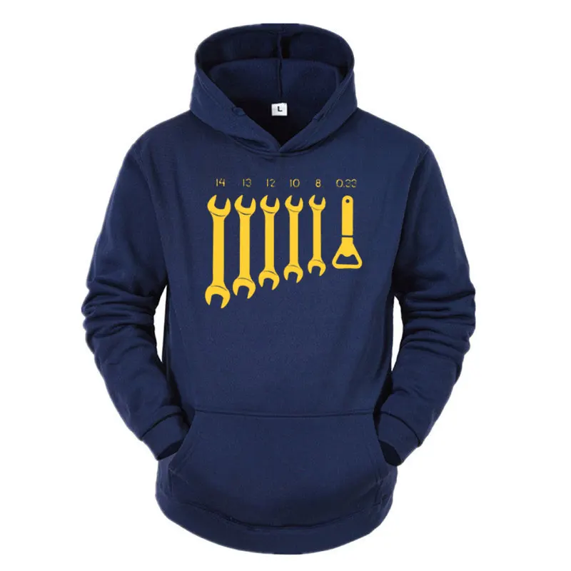 New Men's funny wrench jaw spanner beer car mechanic gift Hoodie men male Cotton large sweater Hoodie S 3XLXL